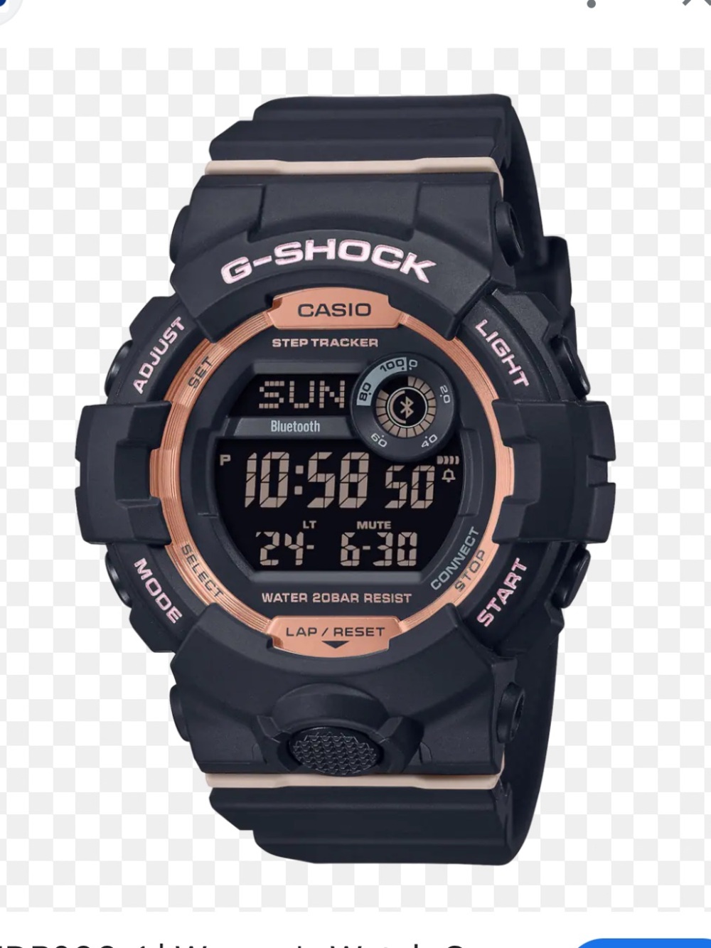 Casio G-Shock Black Watch with Rose Gold Accents
